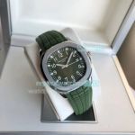 Copy Patek Philippe Aquanaut 5167A SS Green Dial Green Rubber Band Watch 40MM